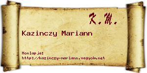 Kazinczy Mariann névjegykártya